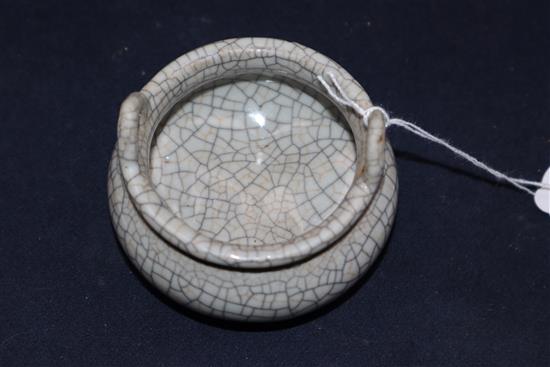 A Chinese crackle glaze tripod censer diameter 7.5cm